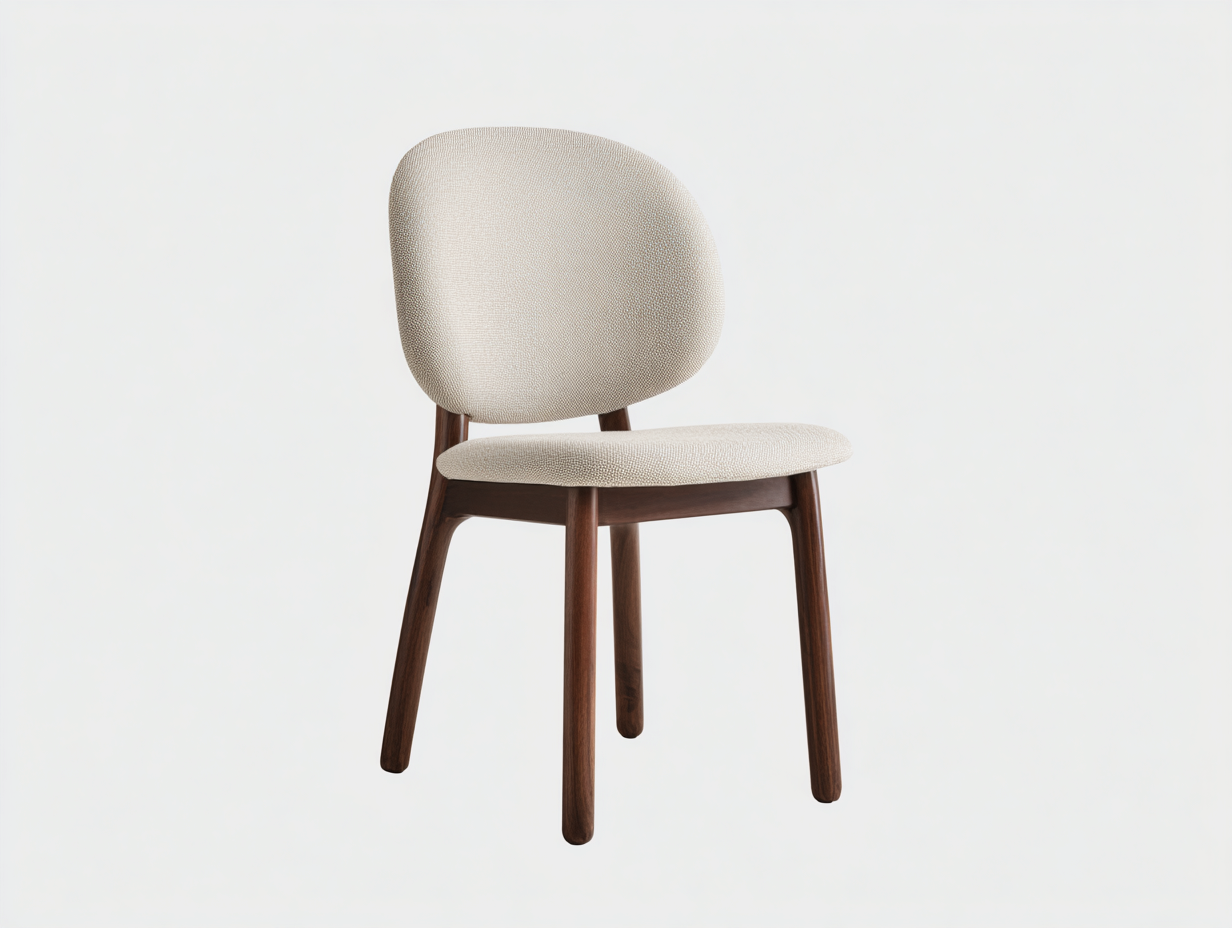 Esszimmerstühle aus Stoff und Holz 52 x 56 x 78 cm Cremeweiß Dunkelbraun für Esszimmer modernes Design mit gepolsterter Rückenlehne-Jariiaspace