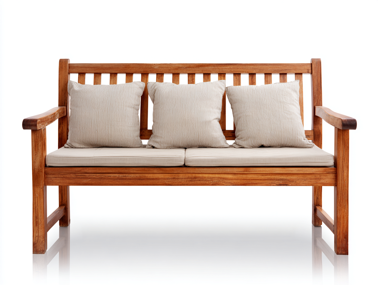 Gartenbank Holz 155x62x88 cm - Naturholz-Beige - klassische Sitzbank für Garten-Jariiaspace