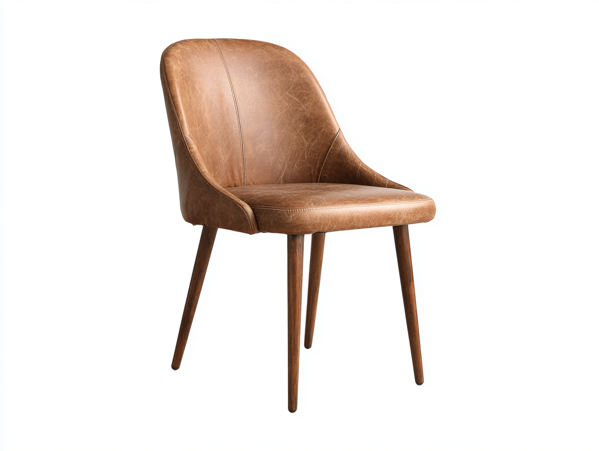 Esszimmerstühle Kunstleder und Holz 50x58x86 cm - Cognacbraun-Dunkelbraun - moderner Polsterstuhl für Esszimmer-Jariiaspace