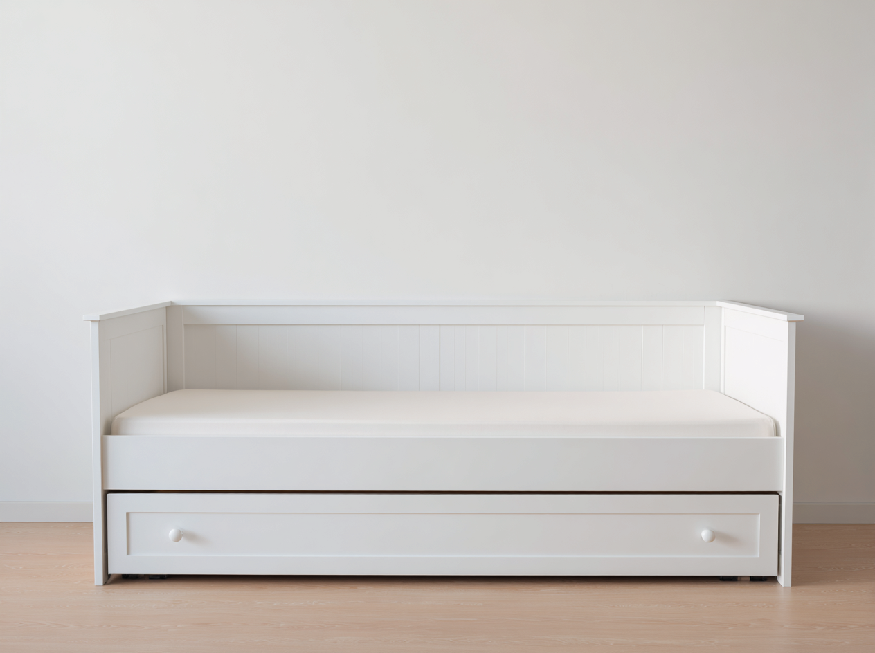 Schlafsofa aus Holzwerkstoff 210x100x90 cm - Weiß - Modernes Tagesbett mit 1 Schublade für Schlafzimmer und Gästezimmer-Nodidwell