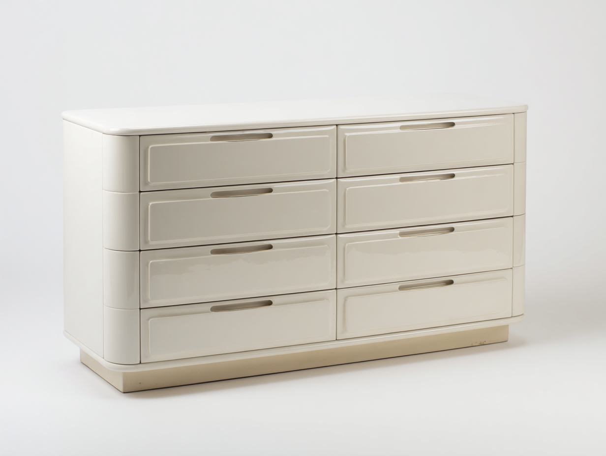 Kommode mit Schubladen aus Holzwerkstoff 160x45x90 cm - Cremeweiß - Modernes Design mit 8 Schubladen für das Schlafzimmer-Nodidwell