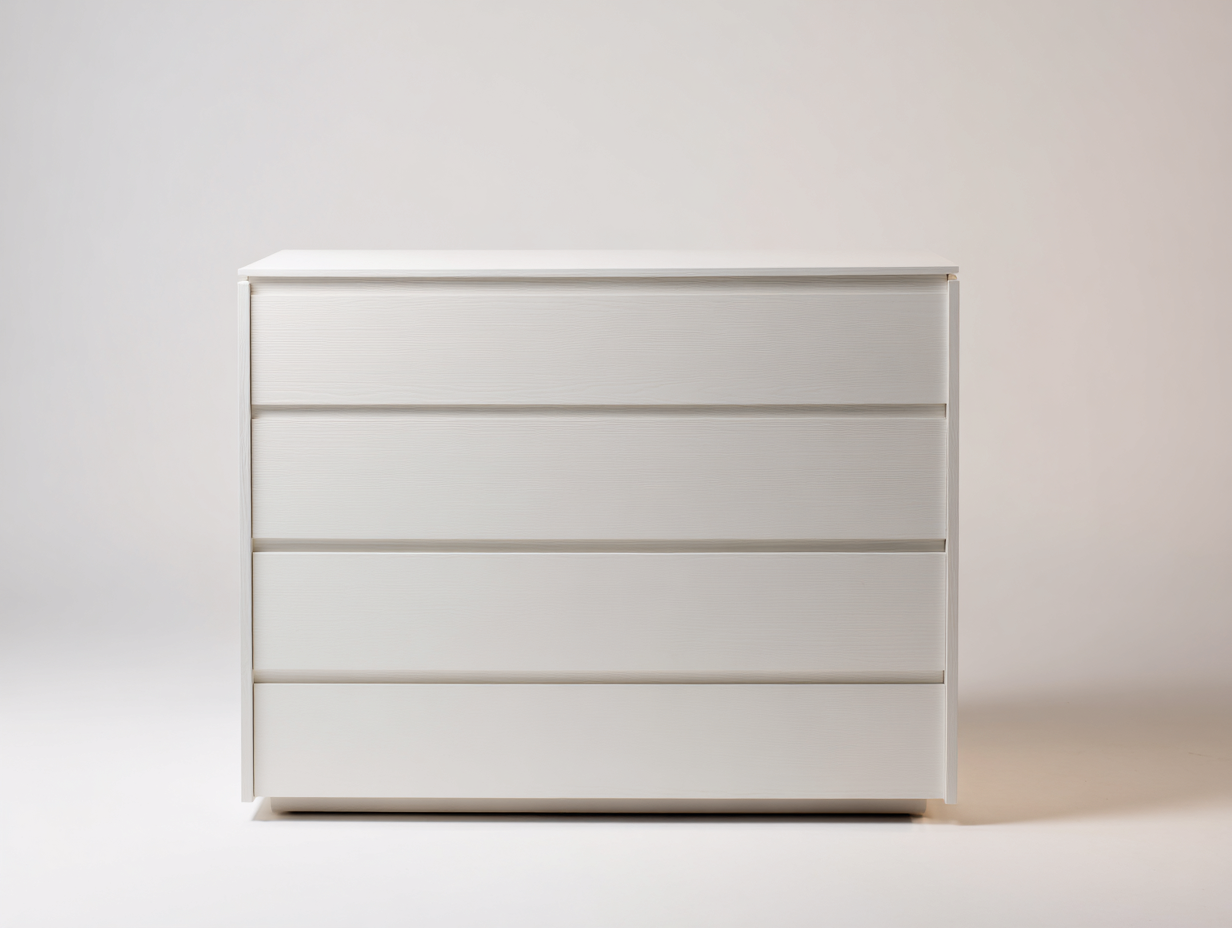 Kommode mit Schubladen aus Holzwerkstoff 90x40x95 cm - Weiß - Modernes griffloses Design für das Schlafzimmer-Nodidwell