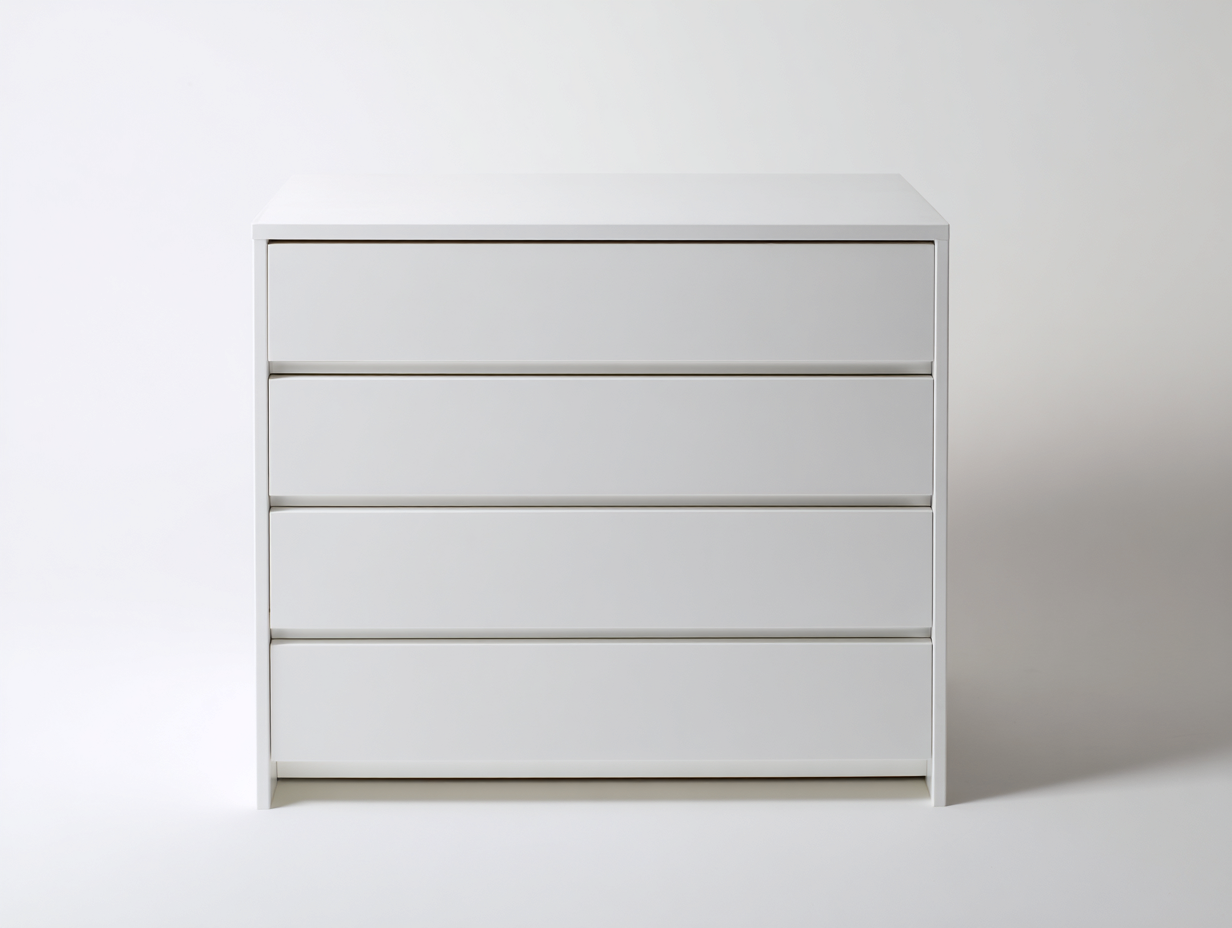 Kommode mit Schubladen aus Holzwerkstoff 100x45x80 cm - Weiß - moderne Aufbewahrung mit 4 Schubladen-Nodidwell