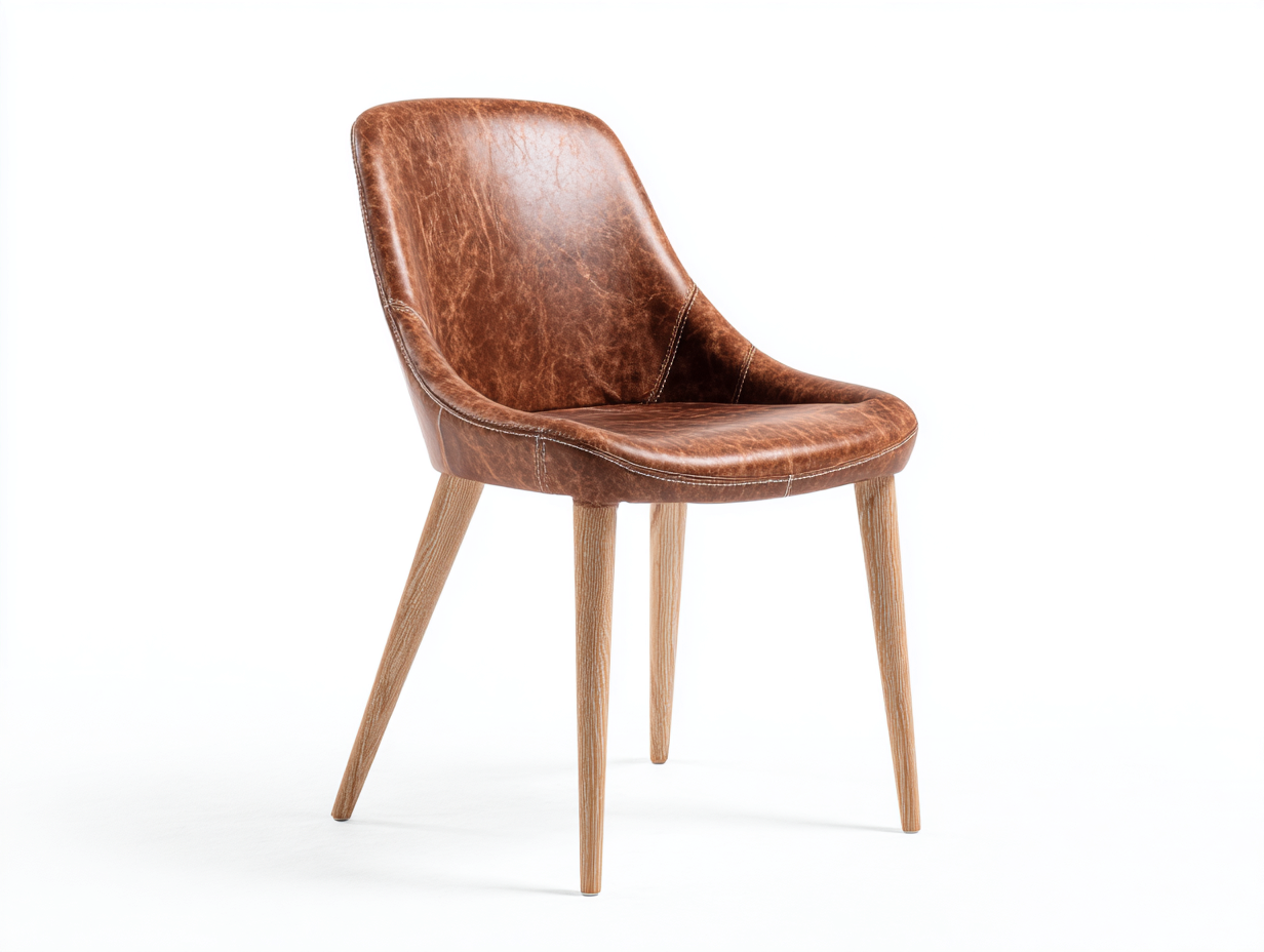 Esszimmerstühle Kunstleder Holz 56x58x82 cm - Braun-Holzfarben - gepolsterte Schalenform-Sozoiohouse