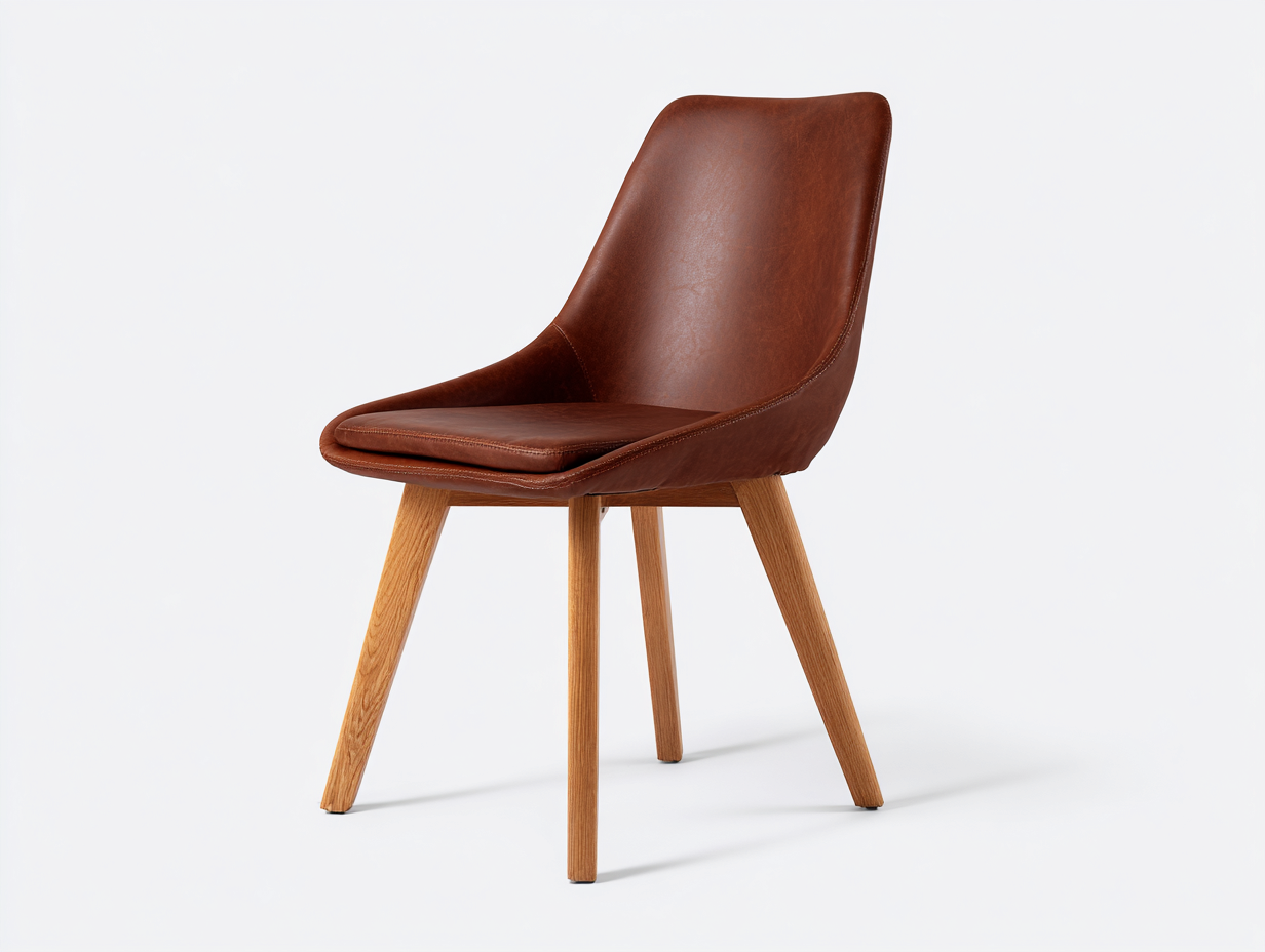 Esszimmerstühle Kunstleder 58x56x84 cm - Braun Natur - gepolsterter Schalenstuhl-Sozoiohouse