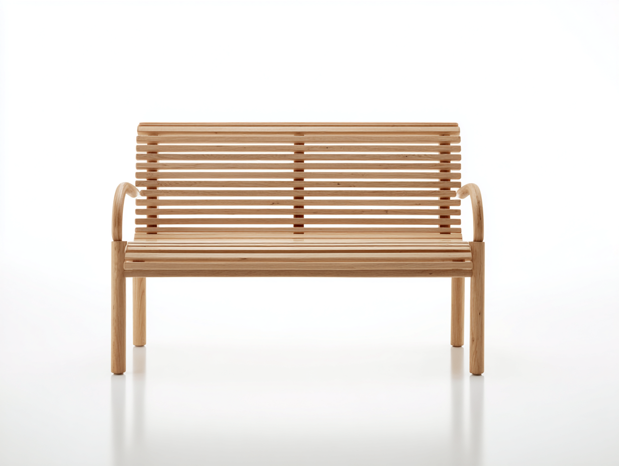 Gartenbank Holz 120x60x90 cm - Natur - 2-Sitzer mit Lattenstruktur im klassischen Stil-Sozoiohouse