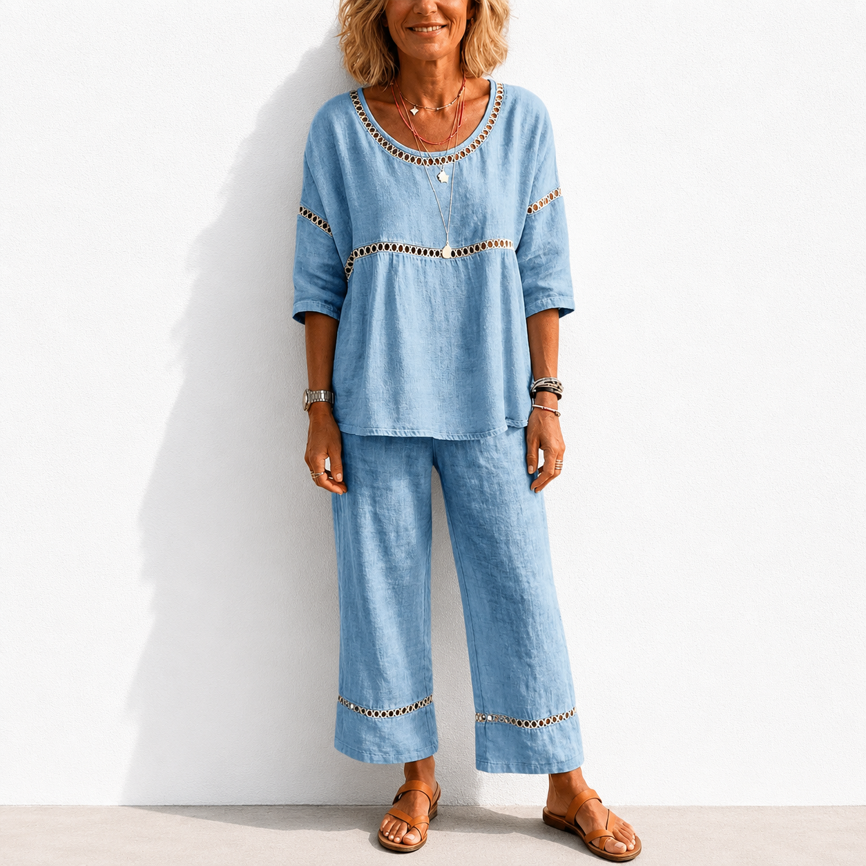 New Arrivals🔥 Women's Vintage Casual Loose-Fit Linen Two-Piece Set