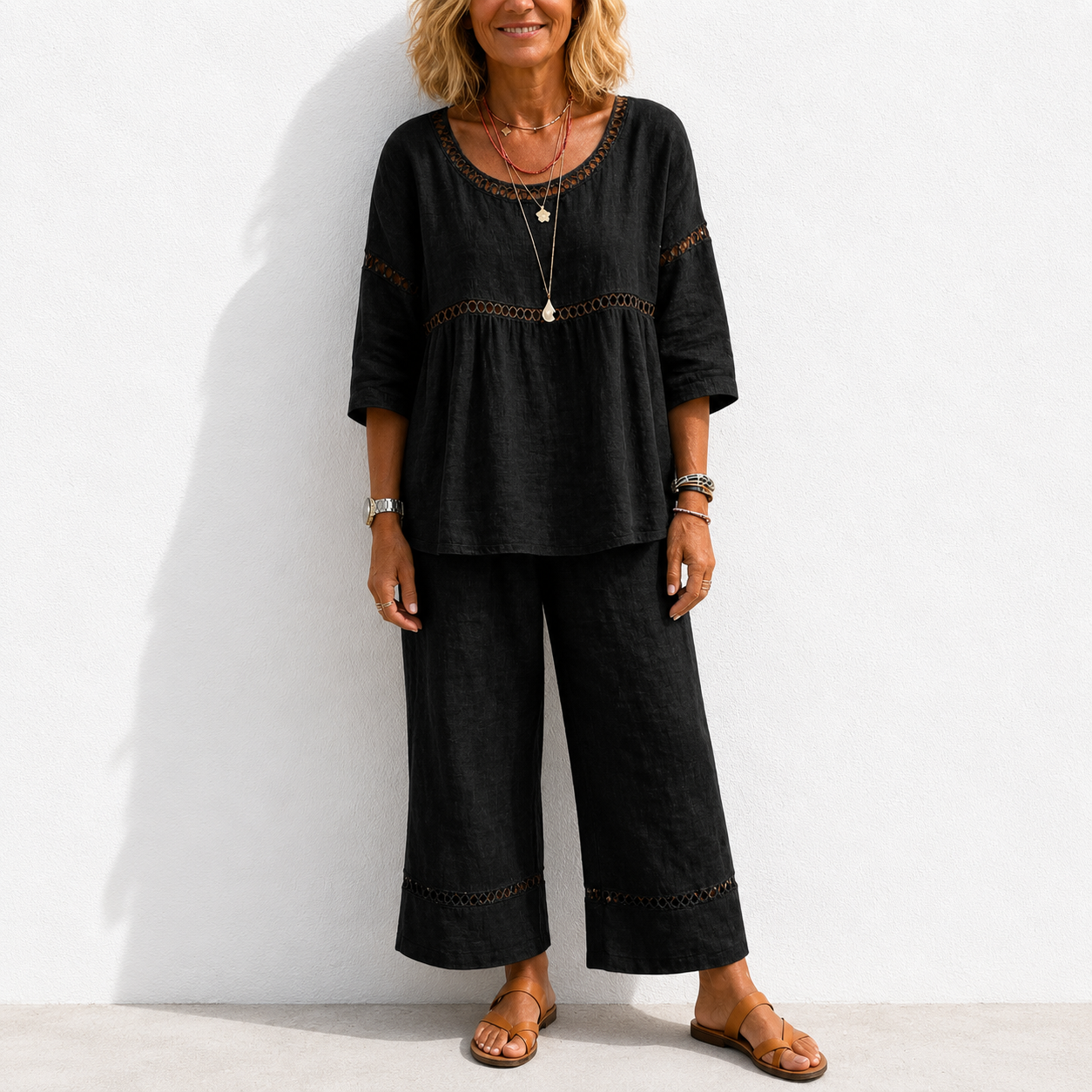 New Arrivals🔥 Women's Vintage Casual Loose-Fit Linen Two-Piece Set