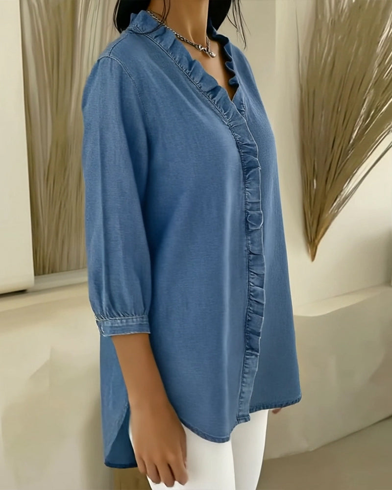 Elvari – Elegancka bluzka z falbanami