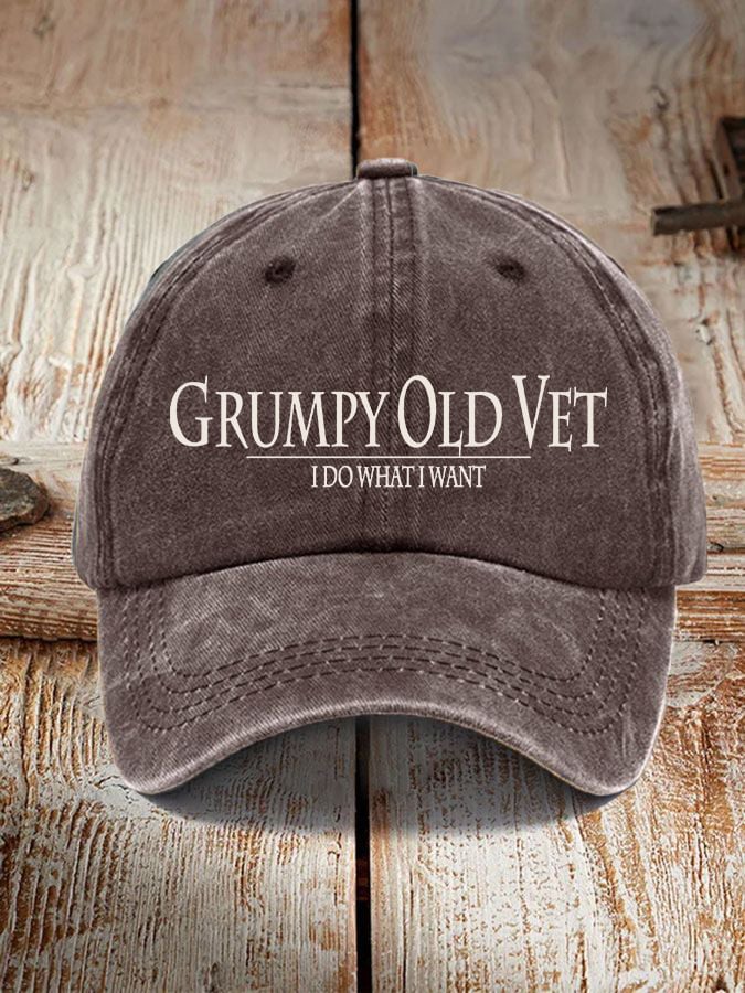 🔥 Veteran "I Do What I Want" Hat – Classic Printed Baseball Cap for Everyday Wear