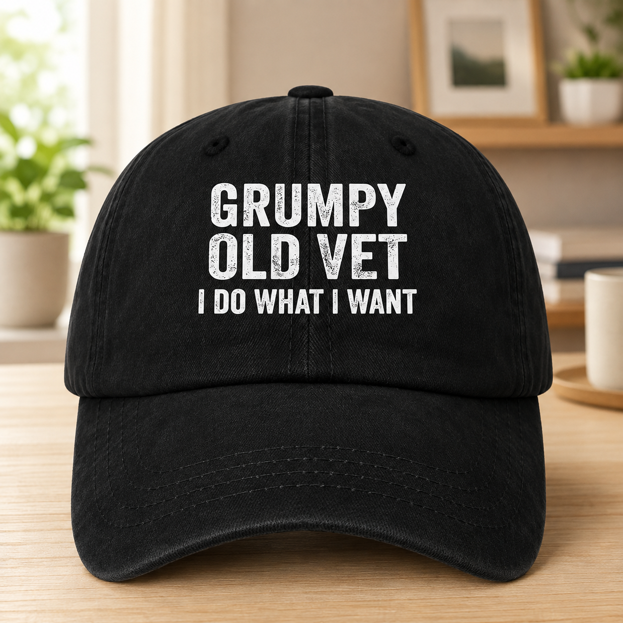 Bold Veteran Attitude Washed Dad Cap 🧢