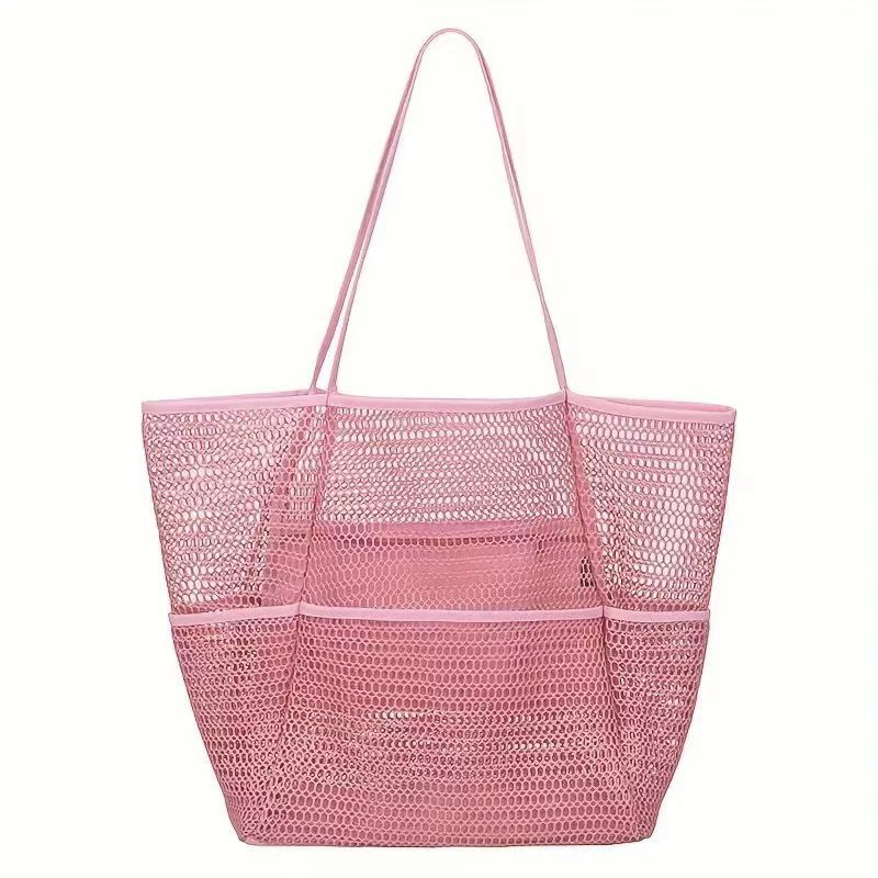 Beach Bags for Women, Summer Travel Mesh Tote Bag with Large Inner