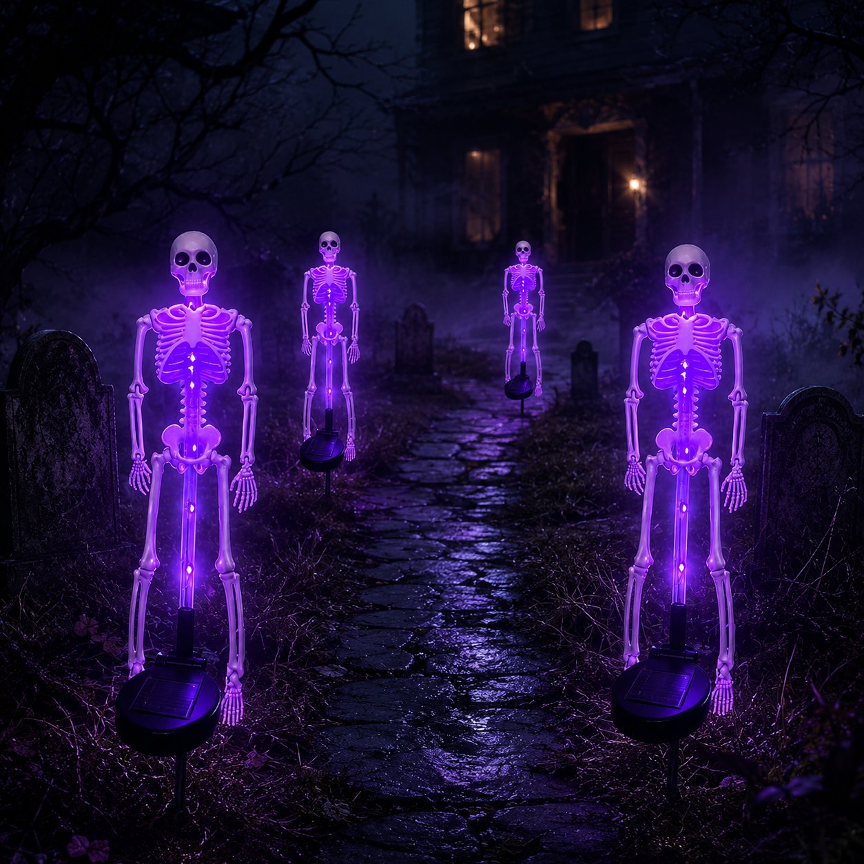 🎃 50% OFF Ends Today! Solar Skull Garden Lights with Creepy Color-Changing Glow 💀