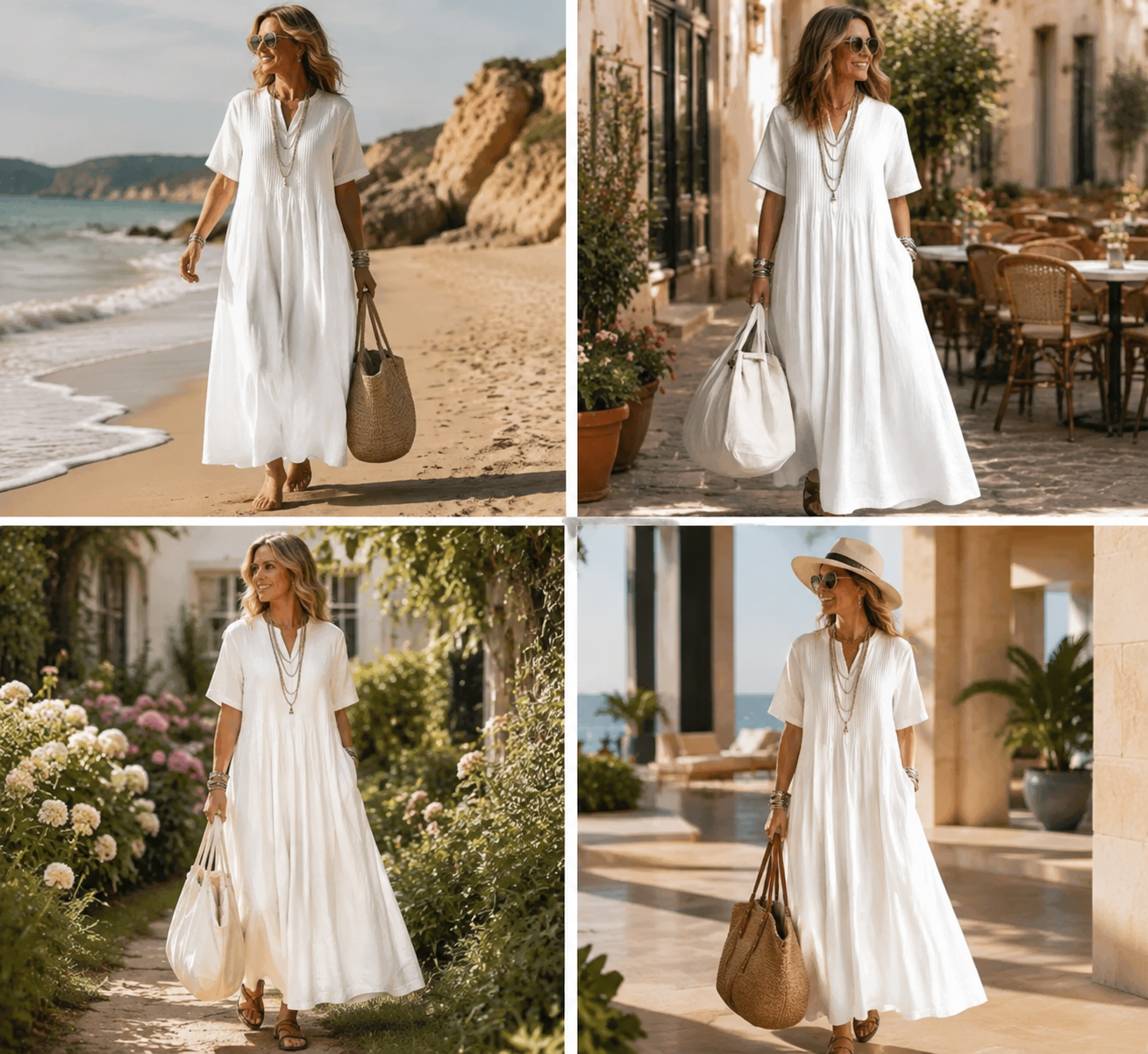 Minimalist Linen Maxi Dress / Casual Summer Dress