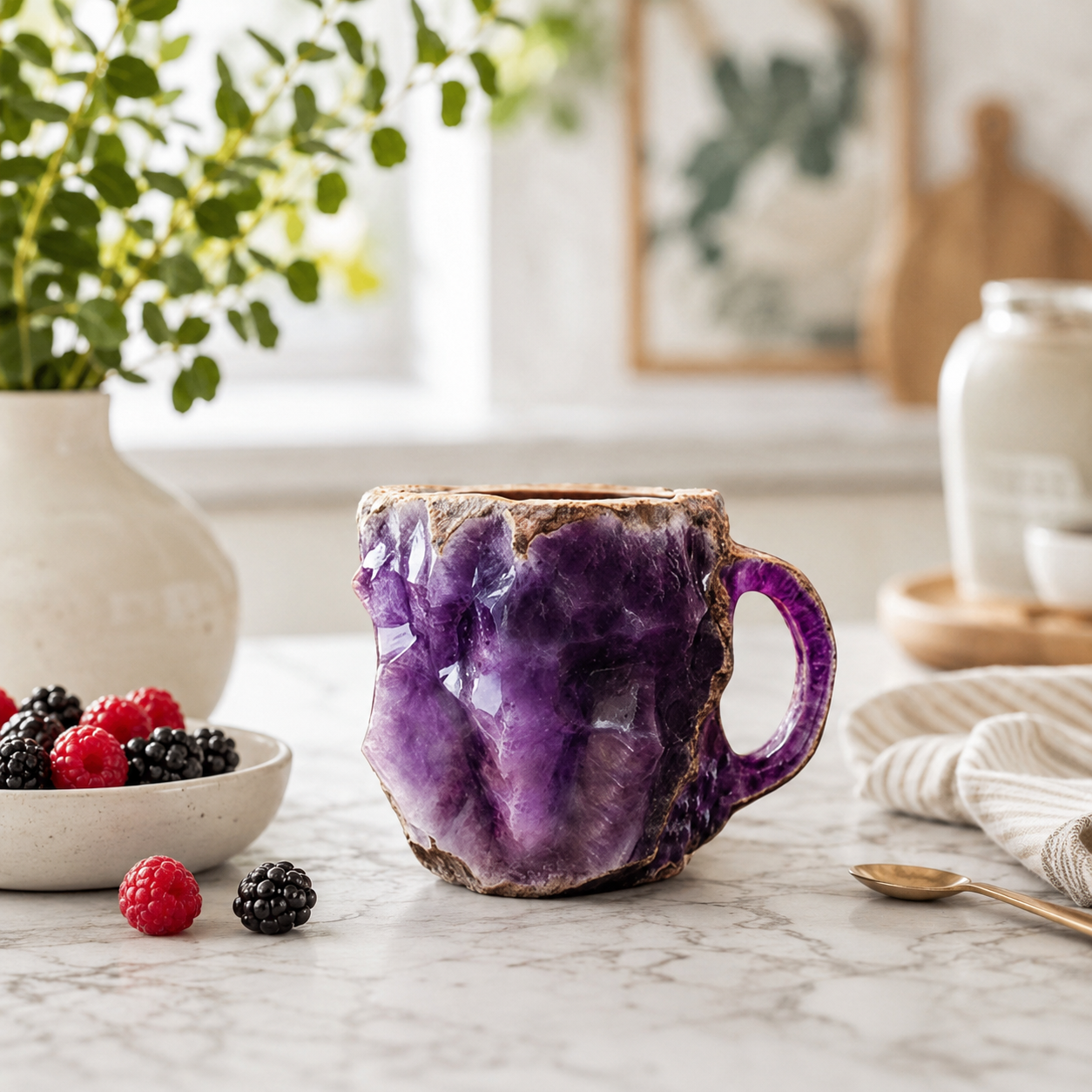 💎 Sculptural Gemstone-Inspired Mug — A One-of-a-Kind Work of Art for Every Sip ☕✨