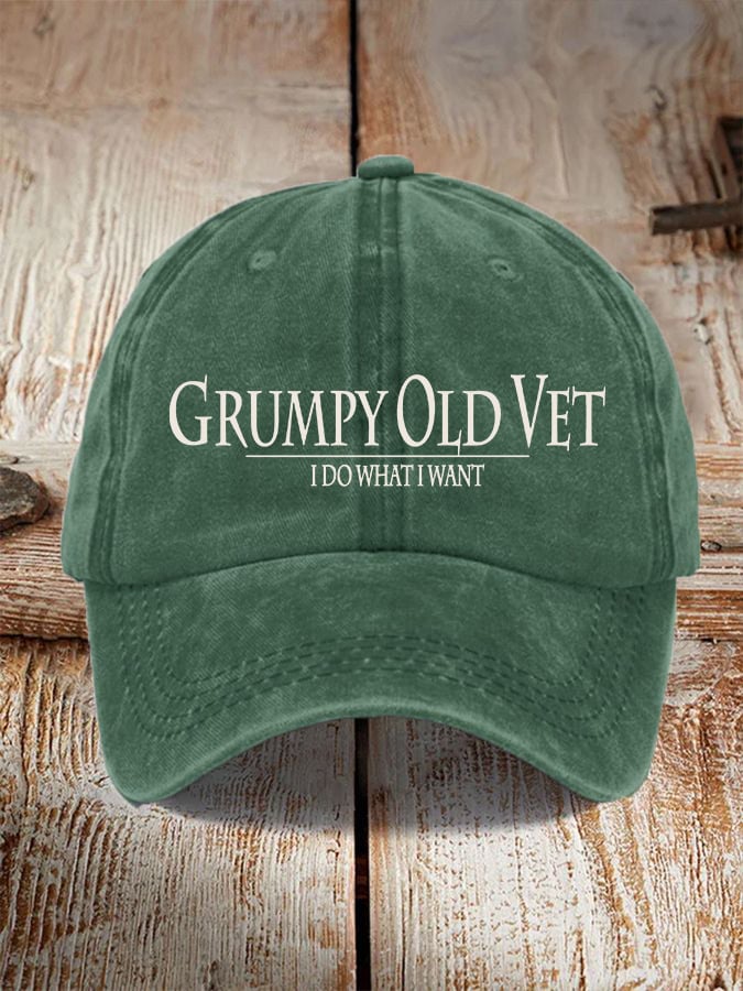 🔥 Veteran "I Do What I Want" Hat – Classic Printed Baseball Cap for Everyday Wear