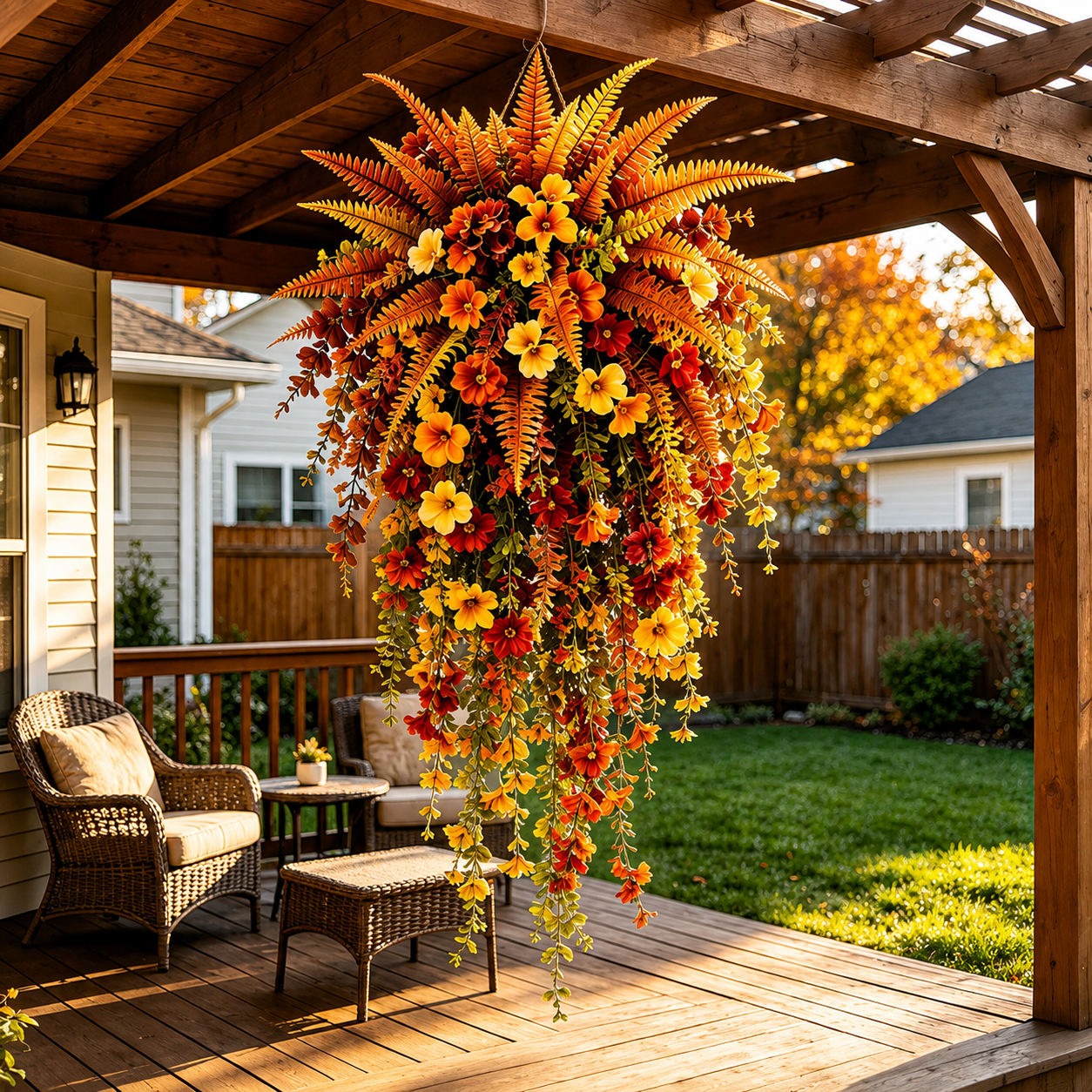 The Easiest Way To Create A Cozy Fall Porch 🍁 Realistic Autumn Hanging Basket