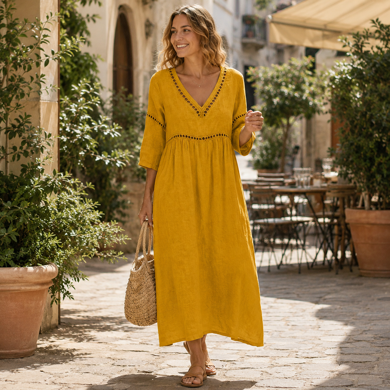 🌿 Sommerleicht & stilvoll ✨ Luftiges Maxikleid mit femininen Details 💃
