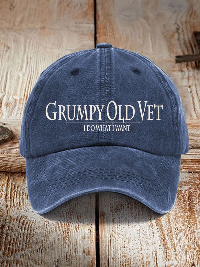 🔥 Veteran "I Do What I Want" Hat – Classic Printed Baseball Cap for Everyday Wear