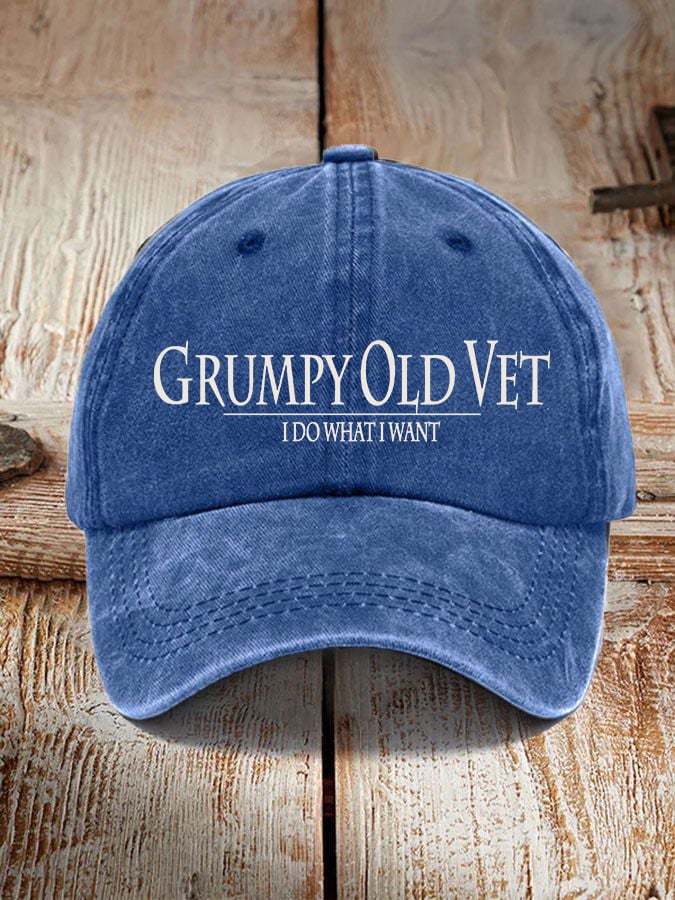 🔥 Veteran "I Do What I Want" Hat – Classic Printed Baseball Cap for Everyday Wear