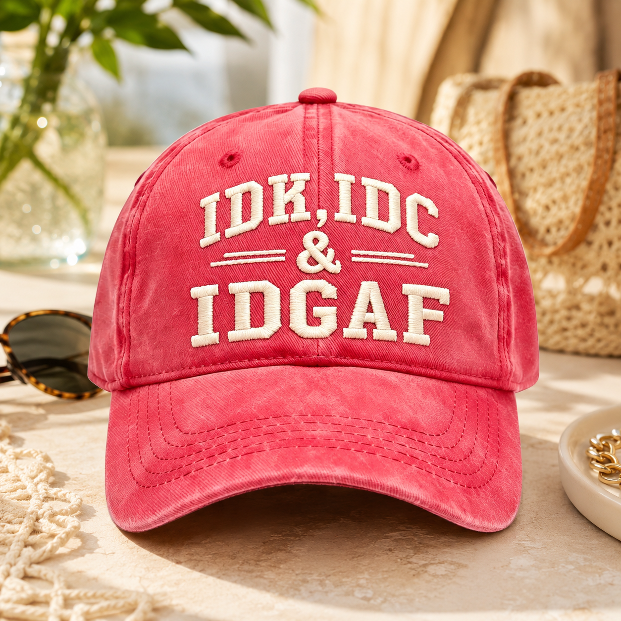 🧢 Vintage Washed Embroidered Baseball Cap – Adjustable Unisex Casual Hat