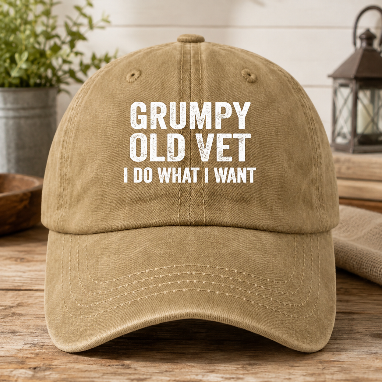 Bold Veteran Attitude Washed Dad Cap 🧢