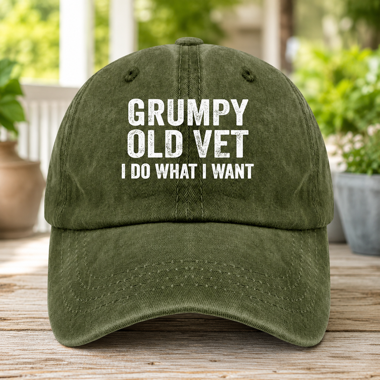 Bold Veteran Attitude Washed Dad Cap 🧢