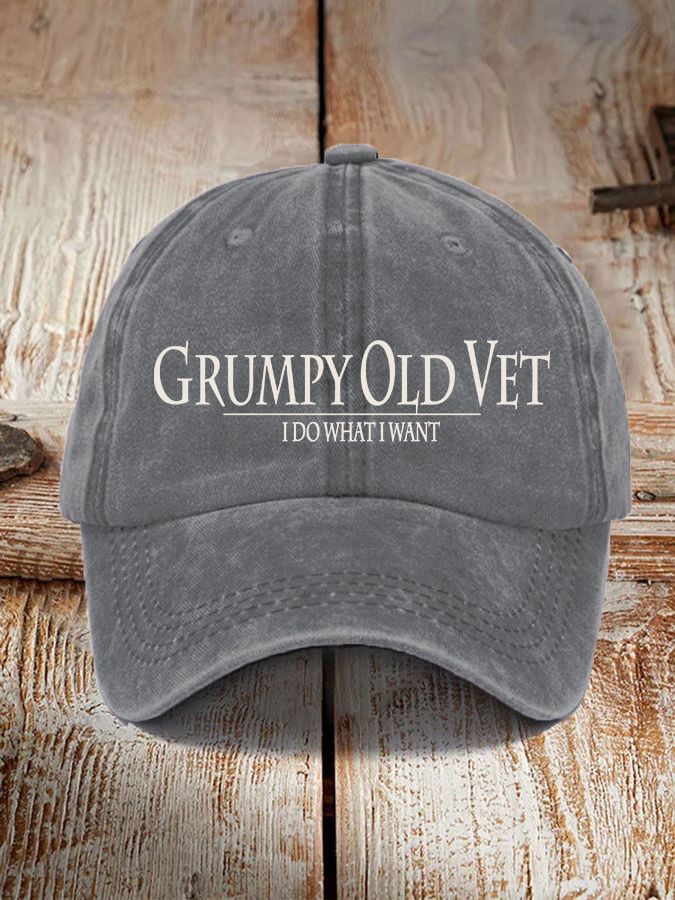🔥 Veteran "I Do What I Want" Hat – Classic Printed Baseball Cap for Everyday Wear