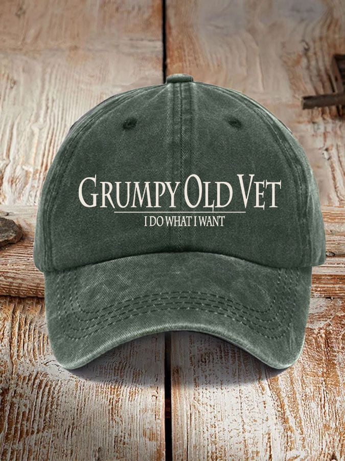🔥 Veteran "I Do What I Want" Hat – Classic Printed Baseball Cap for Everyday Wear
