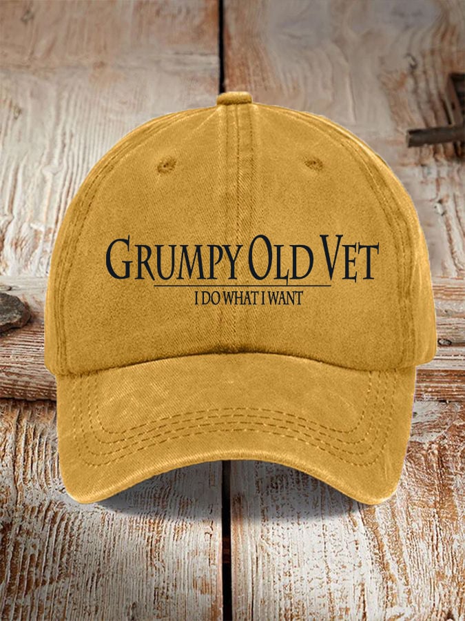 🔥 Veteran "I Do What I Want" Hat – Classic Printed Baseball Cap for Everyday Wear