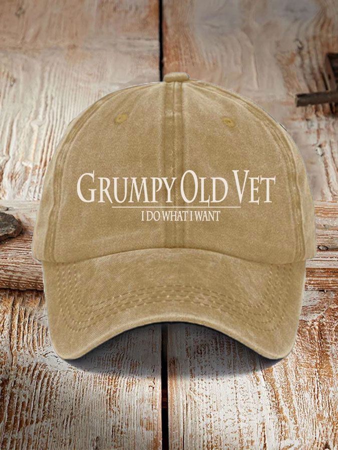 🔥 Veteran "I Do What I Want" Hat – Classic Printed Baseball Cap for Everyday Wear
