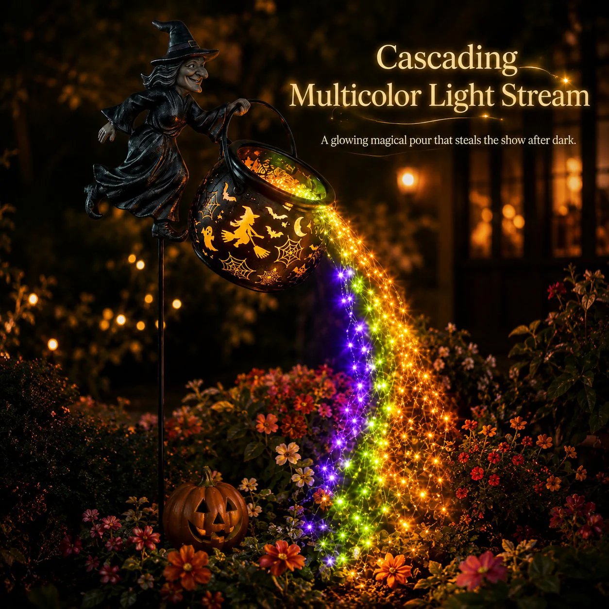 🧙‍♀️ LAST CHANCE! 60% OFF Halloween Witch Cauldron Solar Light – Add Spooky Charm to Your Yard 🎃