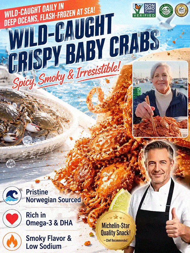 [Freshly Caught Deep-Sea Crab with Plenty of Meat] Spicy Crispy Ready-to-Eat Baby Crabs
