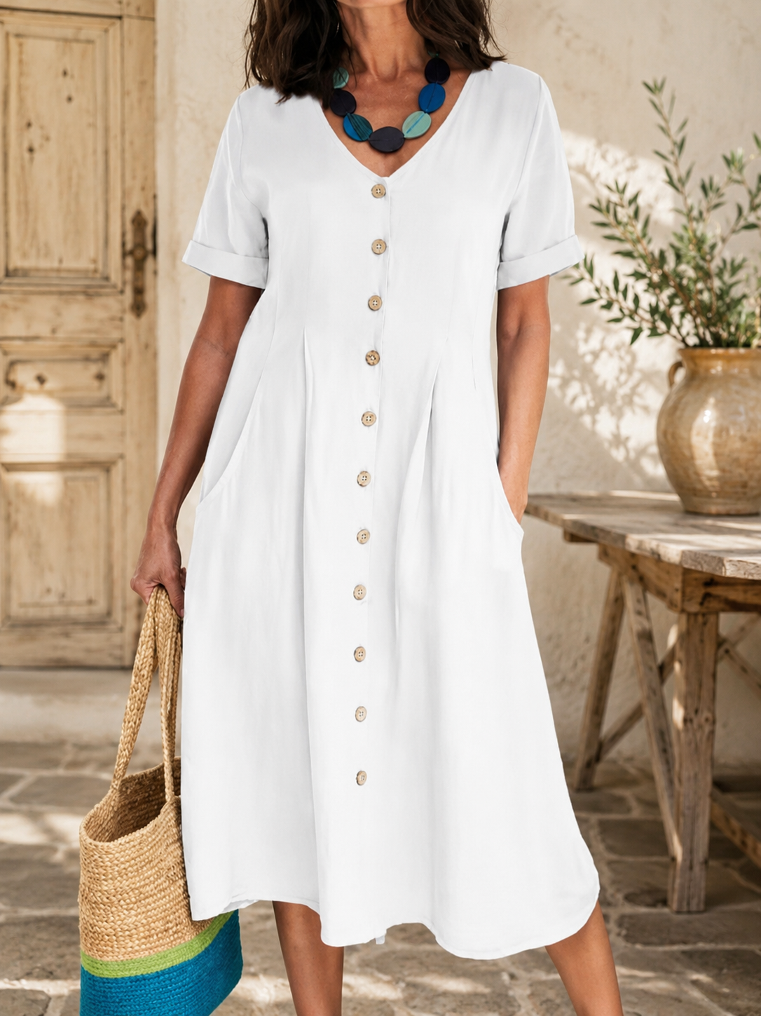 🌿 Élise™ | La robe en lin que les femmes françaises adorent porter tout l’été