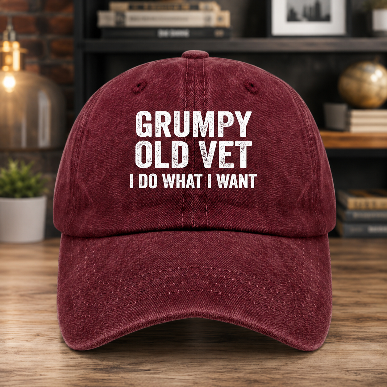 Bold Veteran Attitude Washed Dad Cap 🧢
