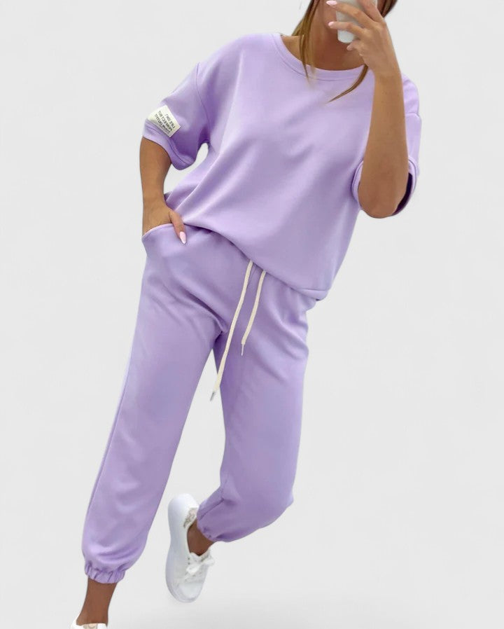 Melody™ - Lässiges Damen-Set mit einfarbigem Oberteil und Hose