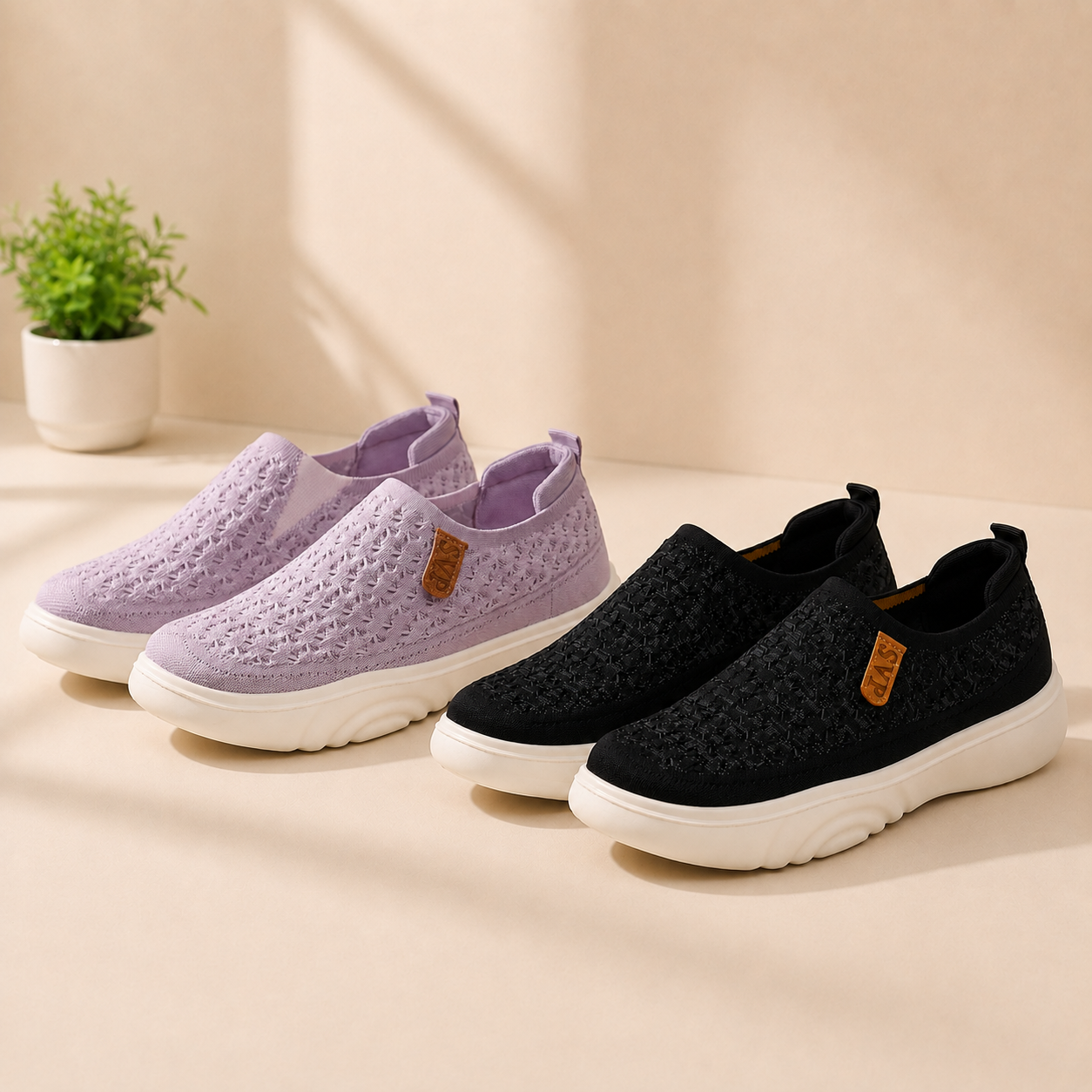 👟Chaussures Slip-On Confort Femme – Maille Respirante & Semelle Souple