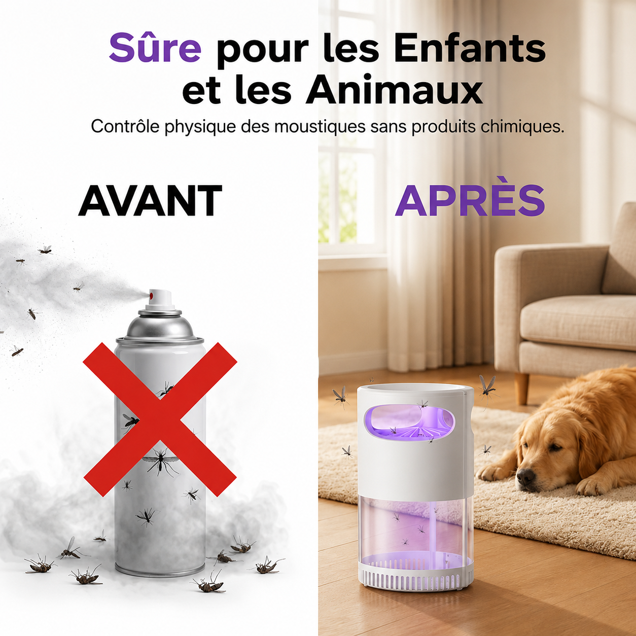 🦟 Lampe Anti-Moustiques UV – silencieuse, USB, sans produits chimiques. Plus de 50 000 vendues ! 🔇🌙