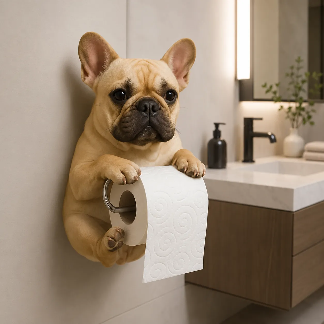 📢📢50 % DE RÉDUCTION !! 🐾 Adorable porte-papier toilette en forme de chien – Une touche ludique pour la salle de bain, pratique au quotidien 🧻✨