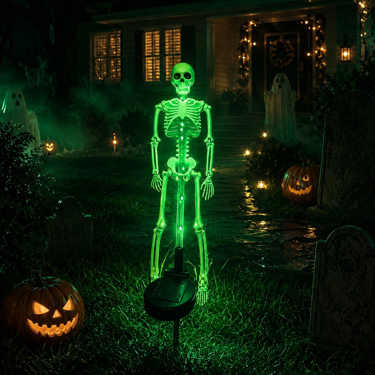 🎃 50% OFF Ends Today! Solar Skull Garden Lights with Creepy Color-Changing Glow 💀