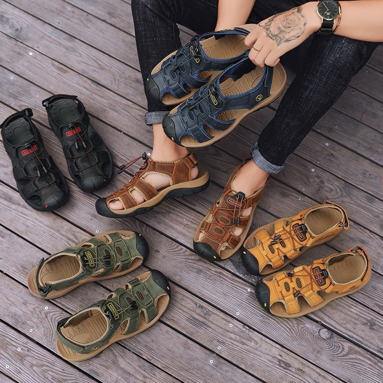 🔥 Randonnée sportive d'été 🔥 Chaussures d’eau de marche en plein air | Sandales en cuir style pêcheur pour homme