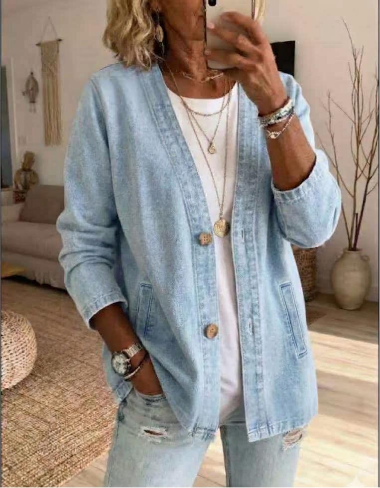 💙 Final Hours: 49% OFF Lightweight Denim Cardigan – Chic, Casual & Comfortable