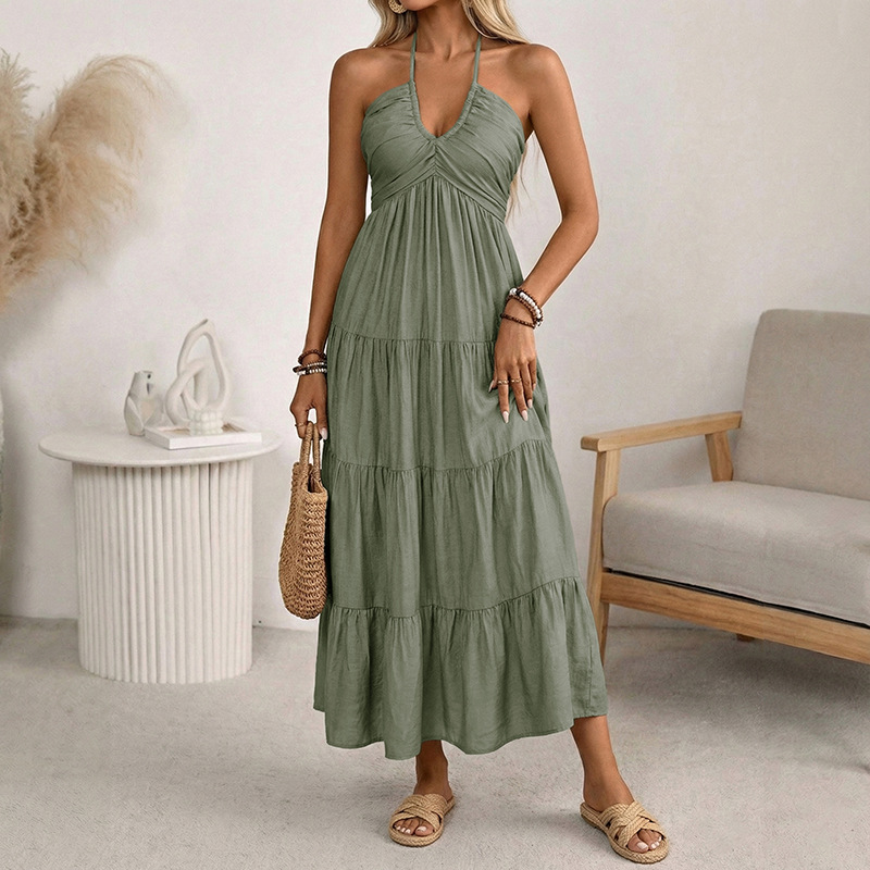 👗Women's Loose-Fit Backless Linen Vacation Dress