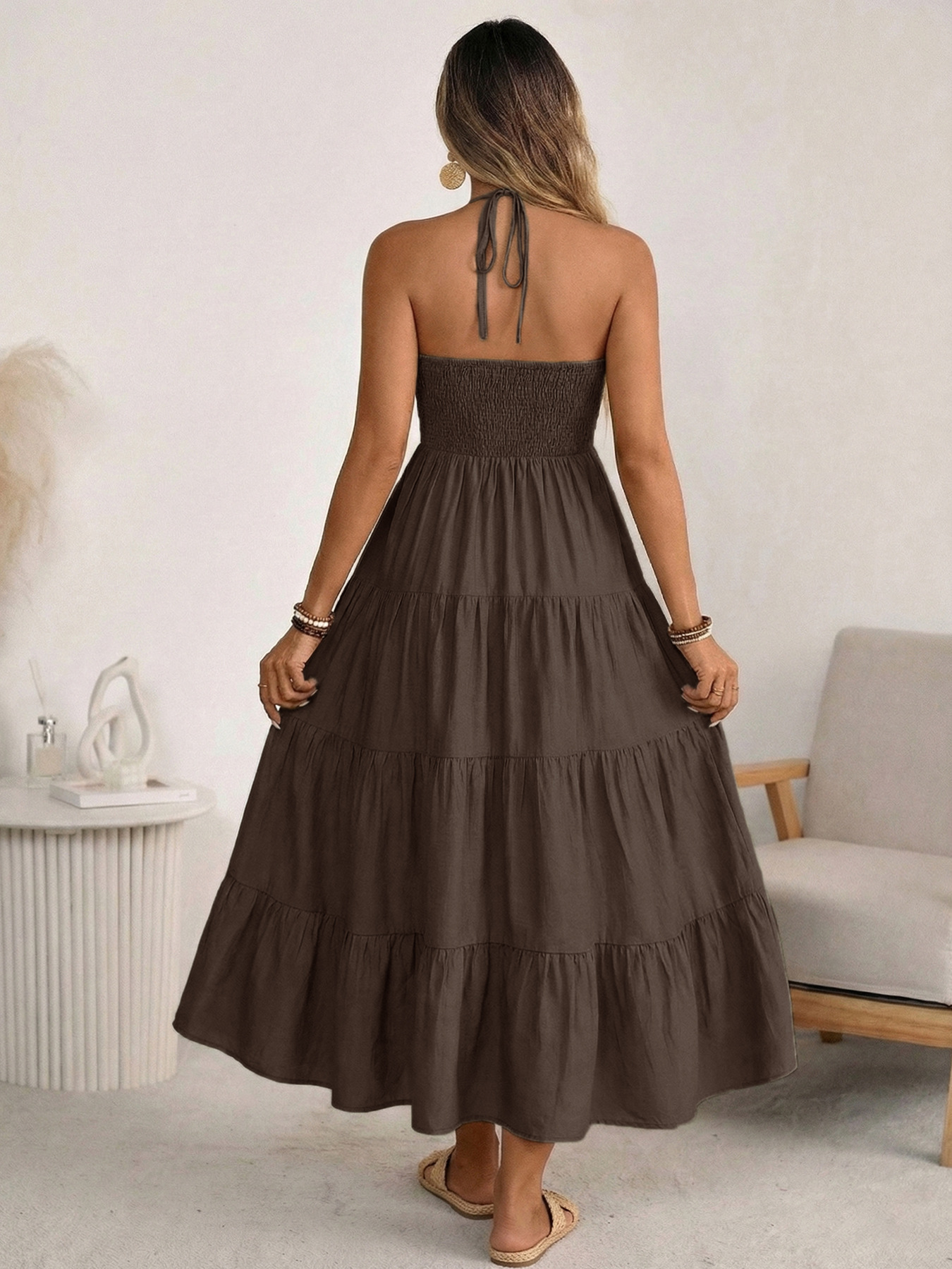 👗Women's Loose-Fit Backless Linen Vacation Dress