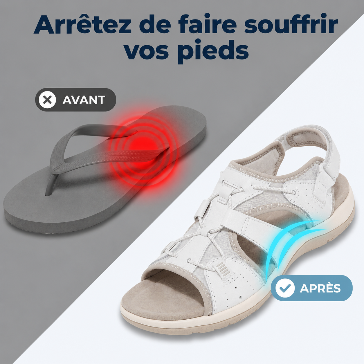 Retro-Sandalen für Damen – Orthopädische Schuhe zur Linderung von Fußschmerzen