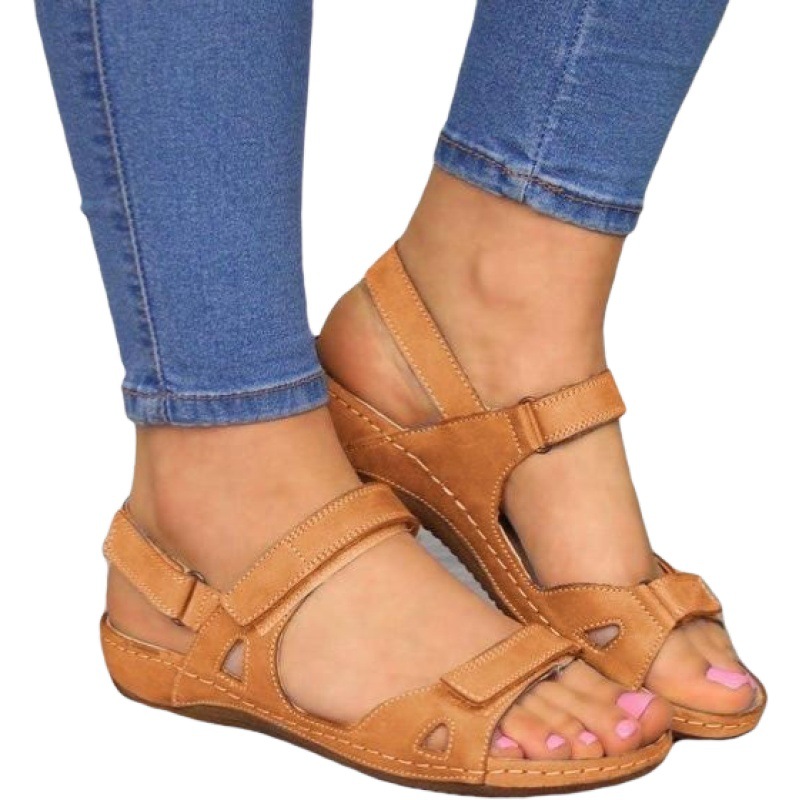 Sandales Compensées Orthopédiques Ajustables - Double Scratch & Éclat Féminin