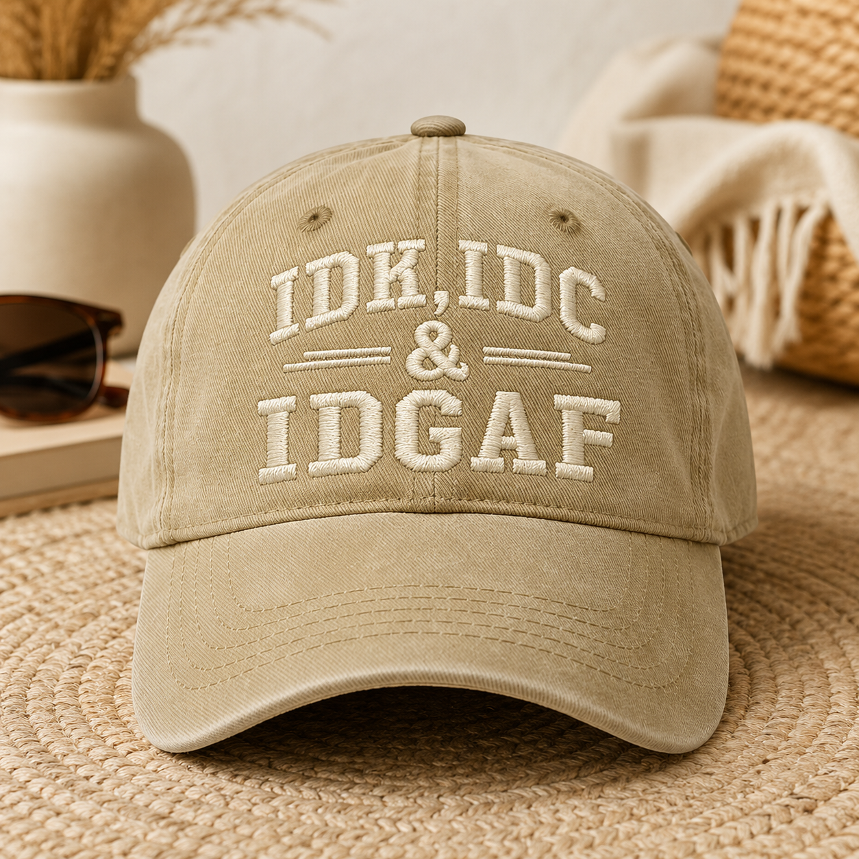 🧢 Vintage Washed Embroidered Baseball Cap – Adjustable Unisex Casual Hat