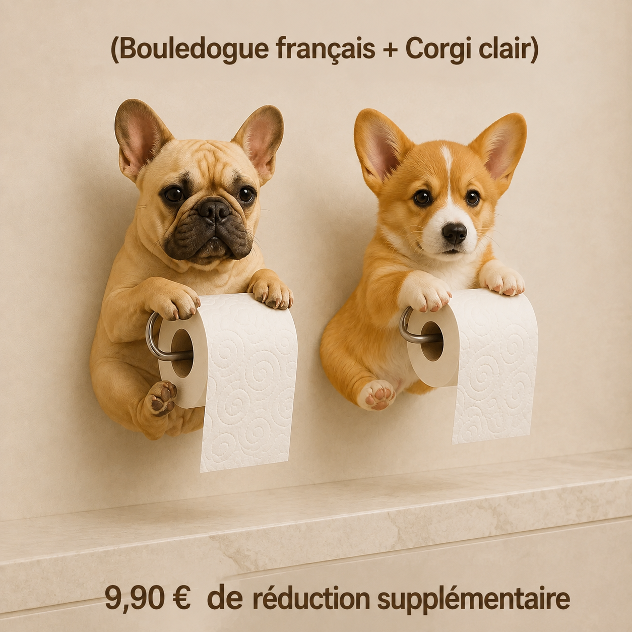 (Bouledogue français + Corgi clair) 9,90 € de réduction supplémentaire