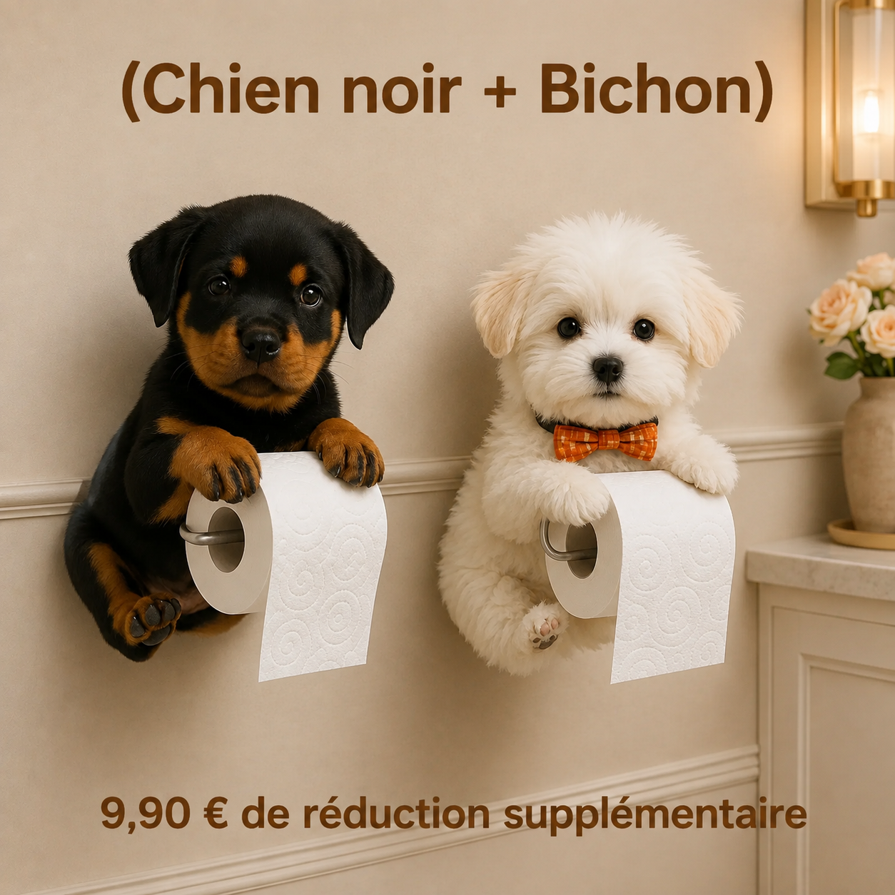 (Chien noir + Bichon) 9,90 € de réduction supplémentaire