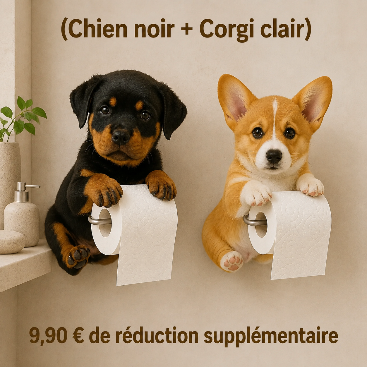 (Chien noir + Corgi clair) 9,90 € de réduction supplémentaire